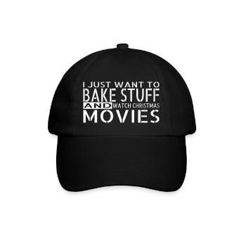 bakery cupcake couples muffin santa funny i love - Baseballkappe - Schwarz/Schwarz - Vorne