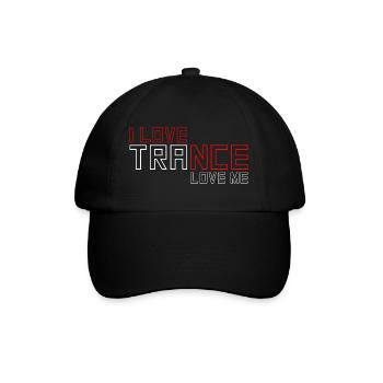 I Love Trance - Baseballkappe - Schwarz/Schwarz - Vorne