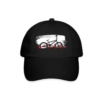 Fahrrad Herzschlag Fahrrad Grafik - Baseballkappe - Schwarz/Schwarz - Vorne