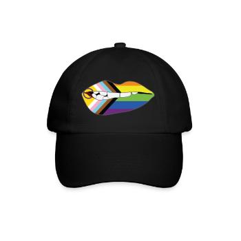 Biting Lips - Progress Pride Flag - Baseball Cap - black/black - Front