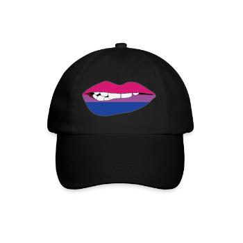 Biting Lips - Bisexual Flag - Baseball Cap - black/black - Front