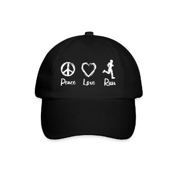 Peace Love Run - Baseball Cap - black/black - Front