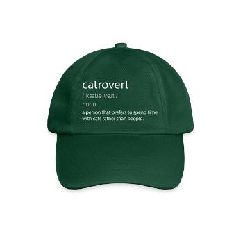 Catrovert Cat Lover Witty Definition - Baseball Cap - bottle green - Front