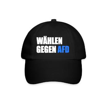 Wählen gegen afd - Baseballkappe - Schwarz/Schwarz - Vorne
