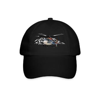 Helicopter in the mountains - Baseball Cap - black/black - Front