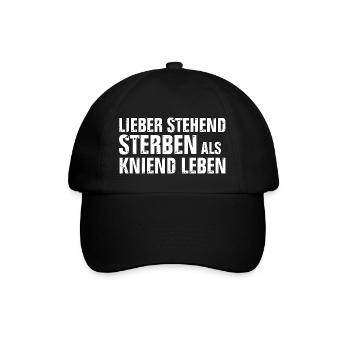 MIEUX VAUT MOURIR DEBOUT QUE DE VIVRE À GENOUX - Casquette classique - noir/noir - Devant