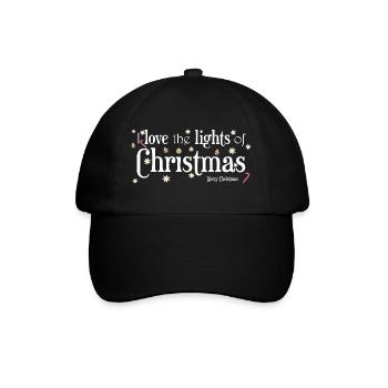 I Love Christmas Lights, English - Baseball Cap - black/black - Front