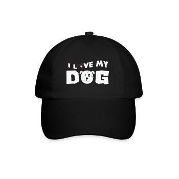 J’aime mon chien en disant que les chiens aiment - Casquette classique - noir/noir - Devant