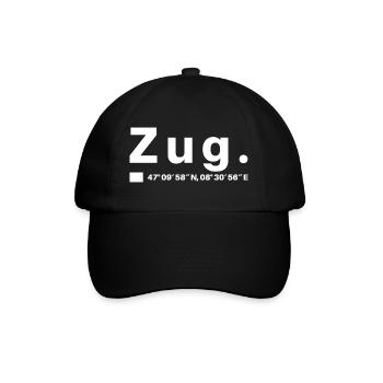 Zug Koordinaten Schweiz Zuger Zugerin - Baseballkappe - Schwarz/Schwarz - Vorne