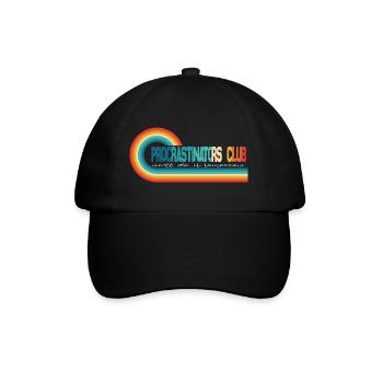 Prokrastinierer-Club, wir machen es morgen - Baseballkappe - Schwarz/Schwarz - Vorne