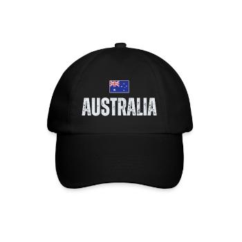 Flagge Australien, ich liebe Australien - Baseballkappe - Schwarz/Schwarz - Vorne