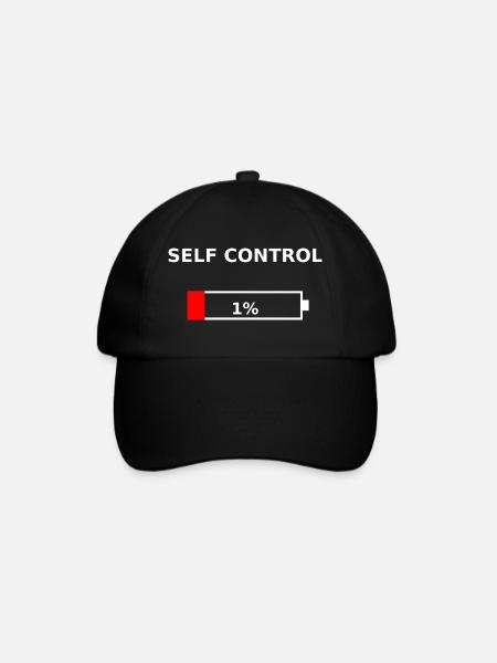 SELF CONTROL – 1% Battery Low - Baseball Cap - black/black