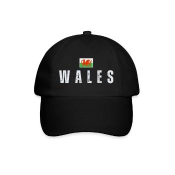 Drapeau du Pays de Galles, j’aime le Pays de Galles - Casquette classique - noir/noir - Devant
