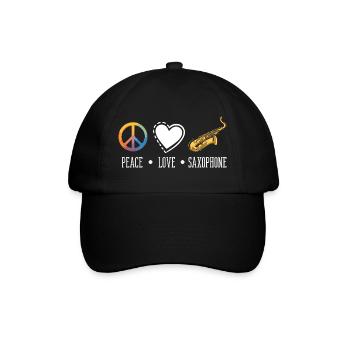 Saxofon - Baseballkappe - Schwarz/Schwarz - Vorne