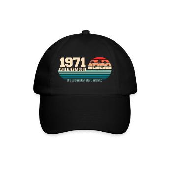 54e anniversaire 1971 Vintage 1971 Retro Sunset - Casquette classique - noir/noir - Devant