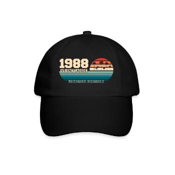 37th Birthday 1988 Vintage 1988 Retro Sunset - Baseball Cap - black/black - Front