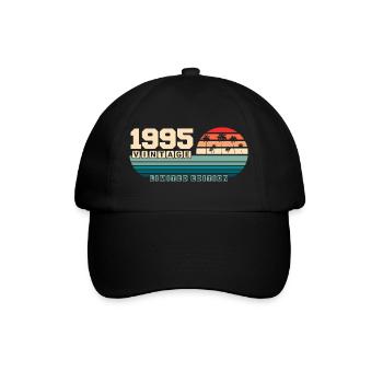 30th Birthday 1995 Vintage 1995 Retro Sunset - Baseball Cap - black/black - Front
