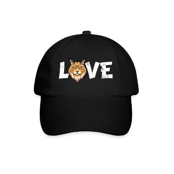 Maine Coon Cat ADORE cadeau de propriétaire de chaton mignon - Casquette classique - noir/noir - Devant