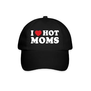 Bold Retro Heart Mom Slogan Tee - Baseball Cap - black/black - Front