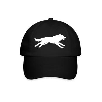 Wolf Silhouette - Baseballkappe - Schwarz/Schwarz - Vorne