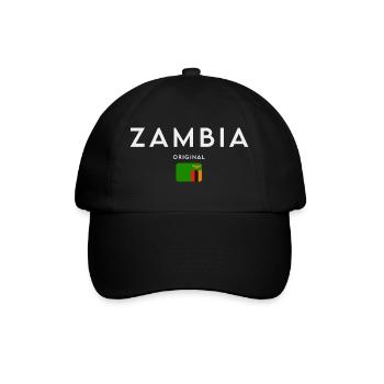 Zambian pride, minimalist sleek design - Baseball Cap - black/black - Front