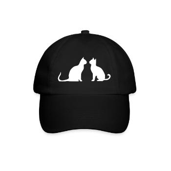 Cadeau Silhouettes de Chat 2 Chat Blanc - Casquette classique - noir/noir - Devant
