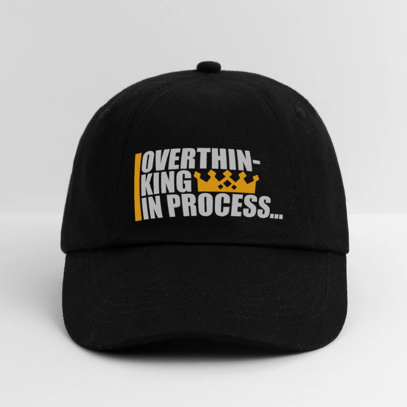 Overthinking In Process Funny Brooding Saying Logo Baseball Cap