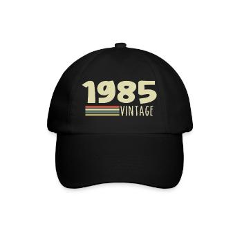 1985-Jubiläum-1985-retro-1985 - Baseballkappe - Schwarz/Schwarz - Vorne