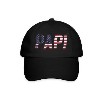 Papa USA Drapeau Papa Vintage - Casquette classique - noir/noir - Devant