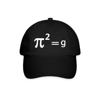 Funny Math Joke Pun - Pi Joke pi squared = g Maths - Baseball Cap - black/black - Front