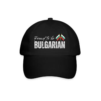 Bulgarisch stolz, ich liebe Bulgarien - Baseballkappe - Schwarz/Schwarz - Vorne