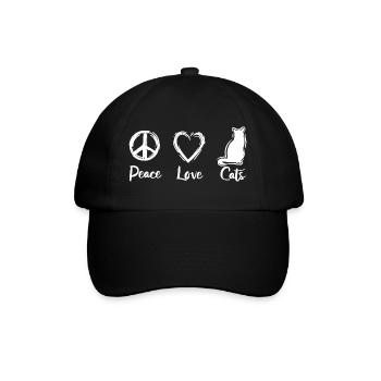 Paix Amour Chats - Casquette classique - noir/noir - Devant