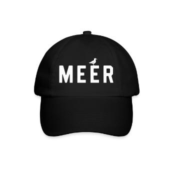 MEER Möwe Minimalistisches Stranddesign Urlaub - Baseballkappe - Schwarz/Schwarz - Vorne
