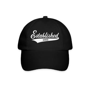 Established 2003 (year of birth, birthday / White) - Baseball Cap - black/black - Front
