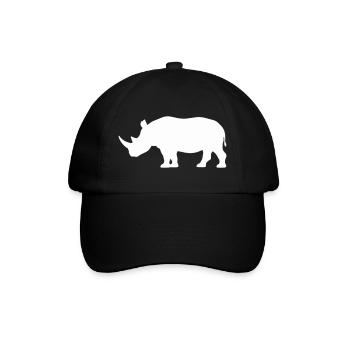 Rhino Silhouette Minimalist - Baseball Cap - black/black - Front