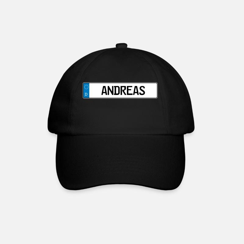 Andreas name tag gift - Baseball Cap - black/black