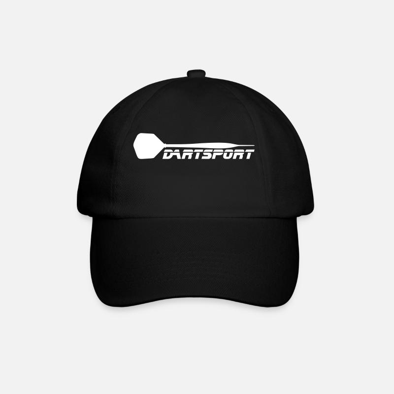 Dartsport Schriftzug mit Pfeil - Baseballkappe - Schwarz/Schwarz
