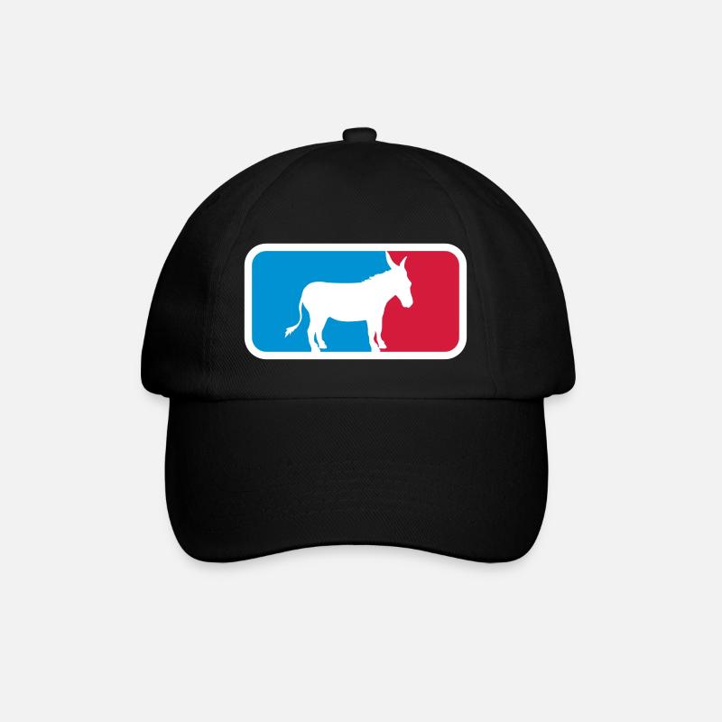 sport logo cool esel pferd pony klein packesel lan - Baseballkappe - Schwarz/Schwarz