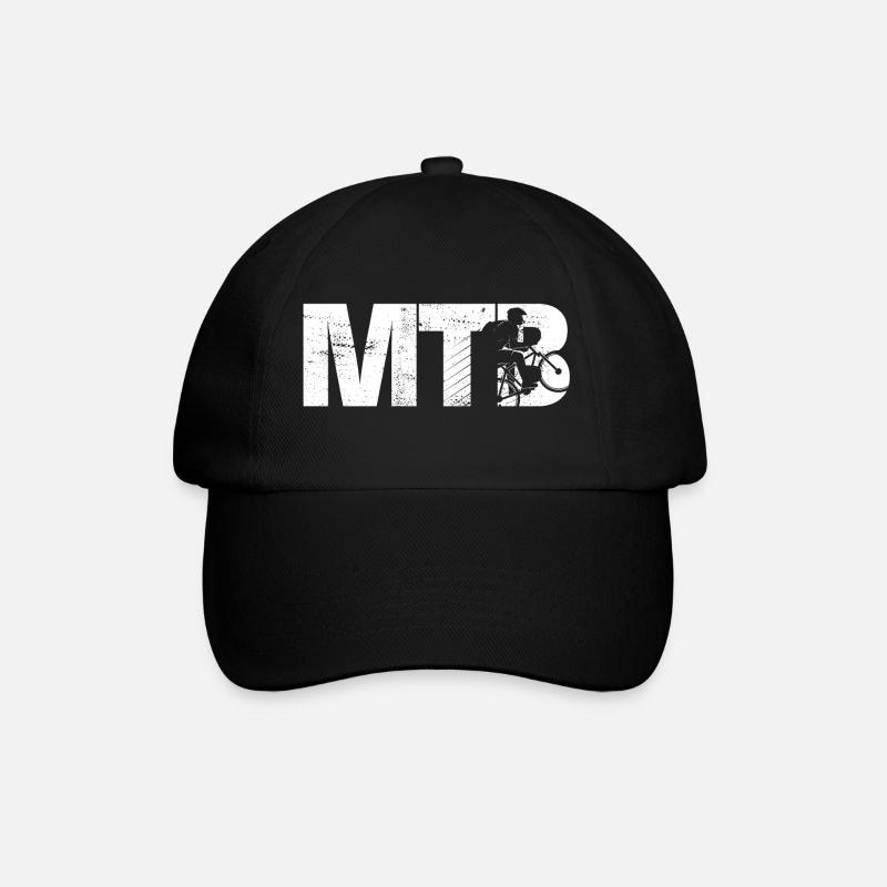 Mountainbike MTB Silhouette - Baseballkappe - Schwarz/Schwarz