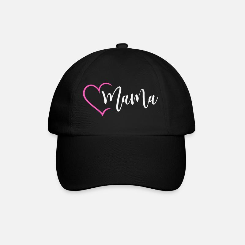 Mama mit Herz Mutter Muttertag Liebe Kind Geschenk - Baseballkappe - Schwarz/Schwarz