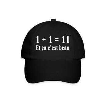 1+1=11 et ça c'est beau - Casquette classique - noir/noir - Devant