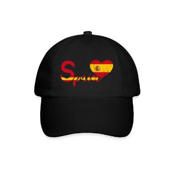 L'Espagne avec le coeur - Casquette classique - noir/noir - Devant