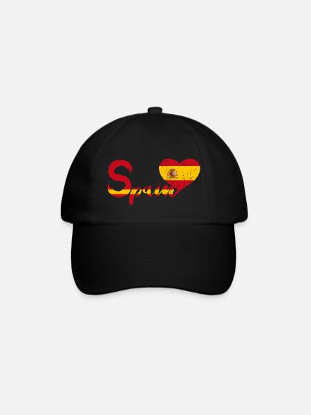 L'Espagne avec le coeur - Casquette classique - noir/noir
