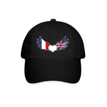Drapeaux Français et anglais France Royaume Uni II - Casquette classique - noir/noir - Devant