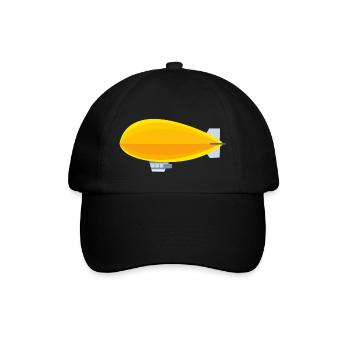 Gelbes Luftschiff - Baseballkappe - Schwarz/Schwarz - Vorne