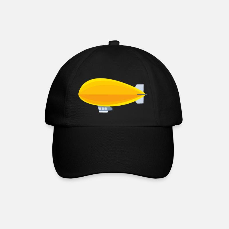 Gelbes Luftschiff - Baseballkappe - Schwarz/Schwarz