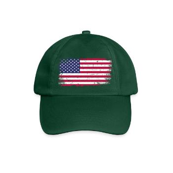 USA flag - Baseball Cap - bottle green - Front