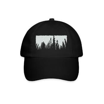 blanc arbres forêt nature - Casquette classique - noir/noir - Devant