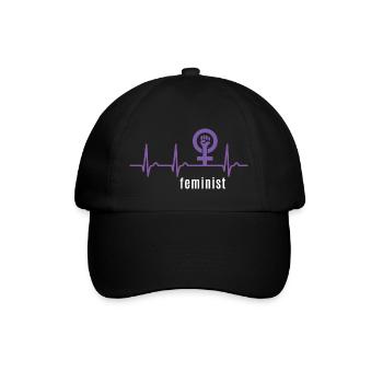 Feminist Heart Curve - Pulse Women's Power Feminism - Baseball Cap - black/black - Front