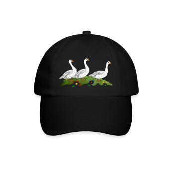 Geese - Baseball Cap - black/black - Front